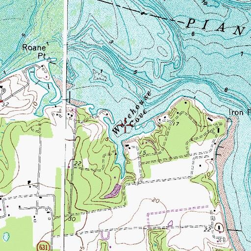 Topographic Map of Warehouse Cove, VA
