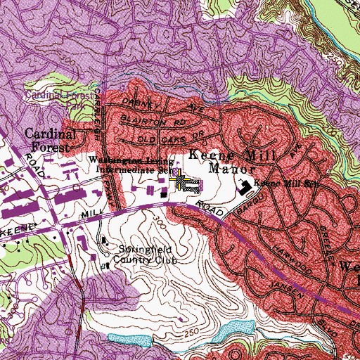 Topographic Map of Washington Irving Middle School, VA
