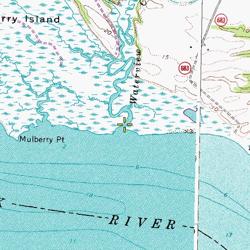 Topographic Map of Waterview Creek, VA