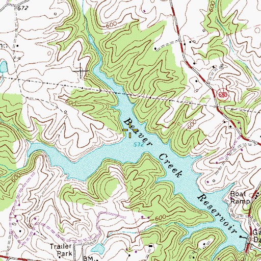 Topographic Map of Watts Branch, VA