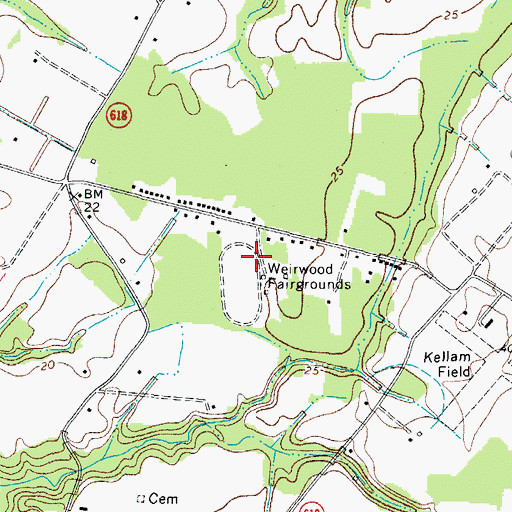 Topographic Map of Weirwood Fairgrounds, VA