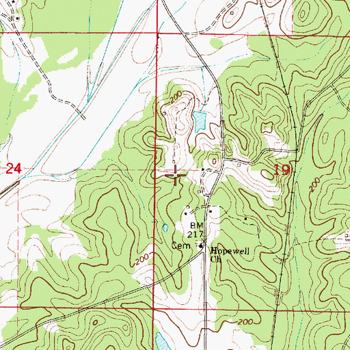 Topographic Map of Simmons Landing (historical), AL