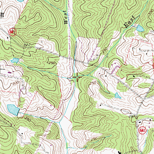 Topographic Map of West Fork Genito Creek, VA