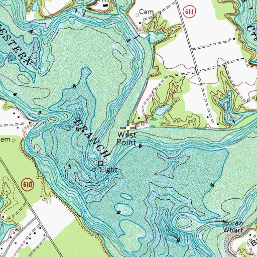 Topographic Map of West Point, VA
