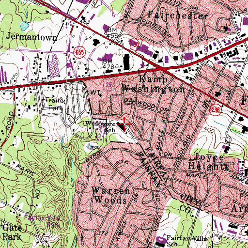 Topographic Map of Westmore Elementary School, VA