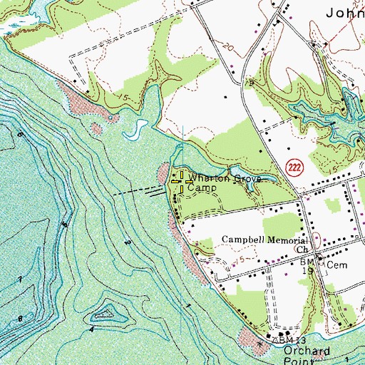 Topographic Map of Wharton Grove Camp, VA