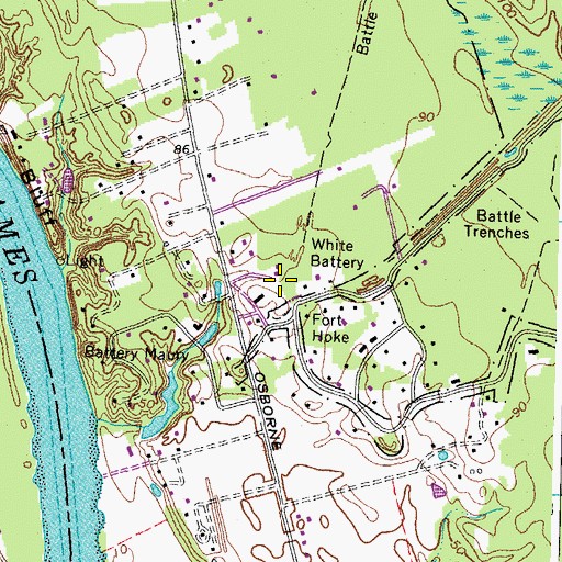 Topographic Map of White Battery (historical), VA