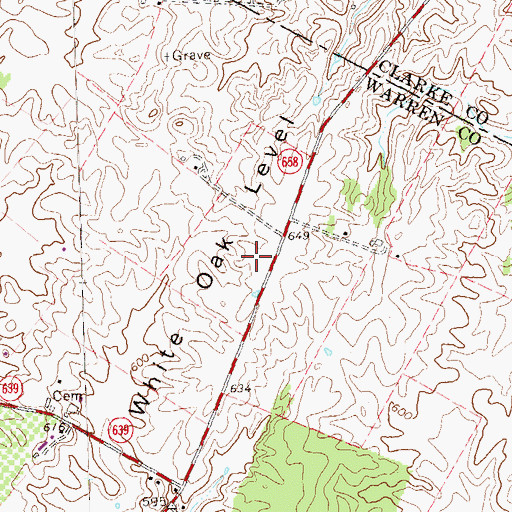 Topographic Map of White Oak Level, VA