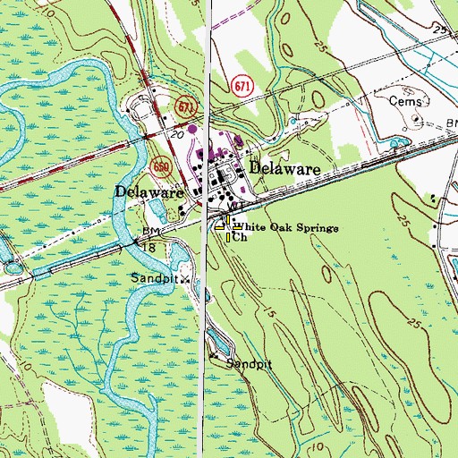 Topographic Map of White Oak Springs Church, VA