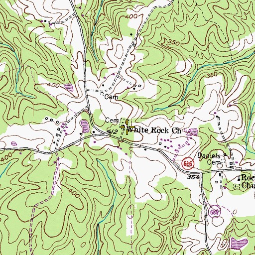 Topographic Map of White Rock Church, VA