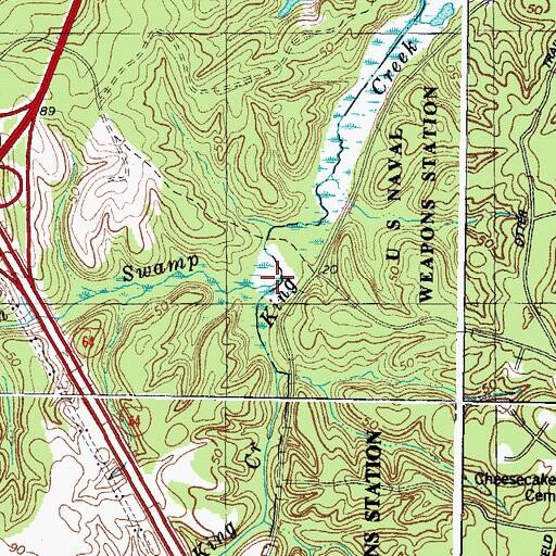 Topographic Map of Whiteman Swamp, VA
