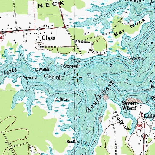 Topographic Map of Willetts Creek, VA