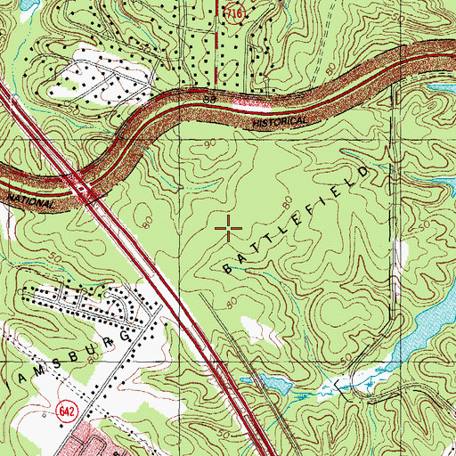 Topographic Map of Williamsburg Battlefield, VA