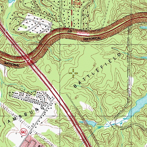 Topographic Map of Williamsburg Battlefield, VA