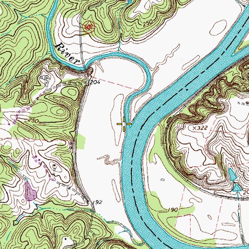 Topographic Map of Willis River, VA