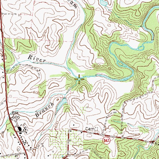 Topographic Map of Wilson Branch, VA