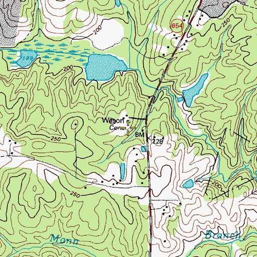 Topographic Map of Wilson Cemetery, VA