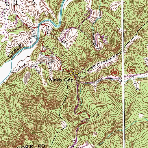 Topographic Map of Windy Gap, VA