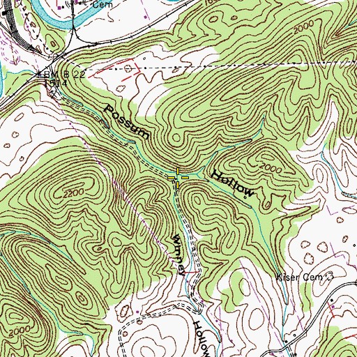 Topographic Map of Winney Hollow, VA