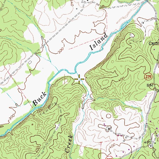 Topographic Map of Winston Creek, VA