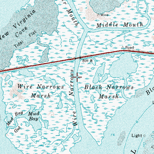 Topographic Map of Wire Narrows, VA