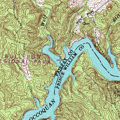 Topographic Map of Wolf Run, VA