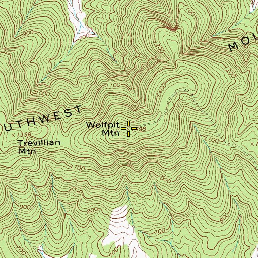 Topographic Map of Wolfpit Mountain, VA