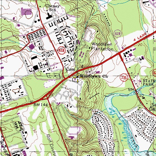 Topographic Map of Woodlawn Church, VA