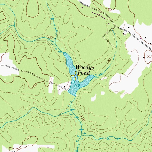 Topographic Map of Woodys Pond, VA