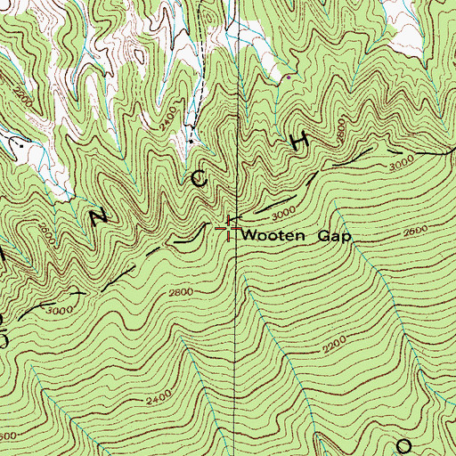 Topographic Map of Wooten Gap, VA