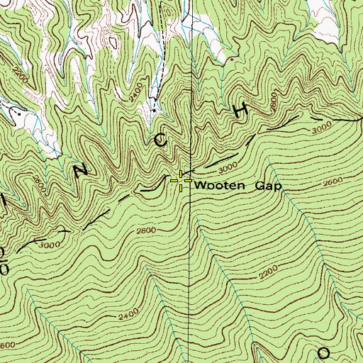 Topographic Map of Wooten Gap, VA