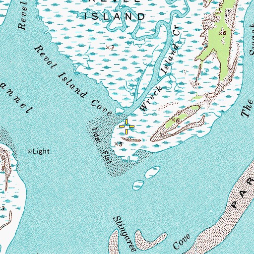 Topographic Map of Wreck Island Creek, VA