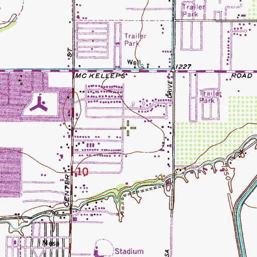 Topographic Map of Mesa Meadows Subdivision Mini Park, AZ