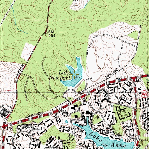 Topographic Map of Lake Newport, VA