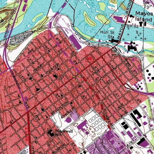 Topographic Map of South Richmond, VA