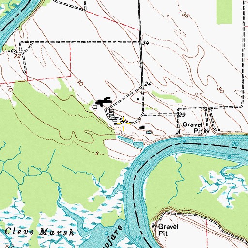 Topographic Map of Cleve, VA