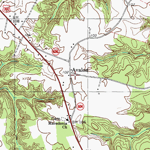 Topographic Map of Avalon, VA
