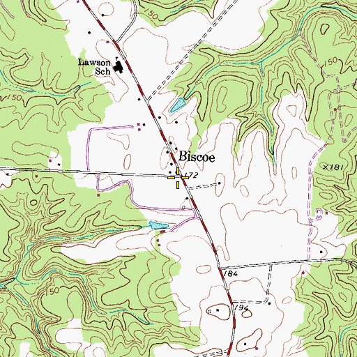 Topographic Map of Biscoe, VA