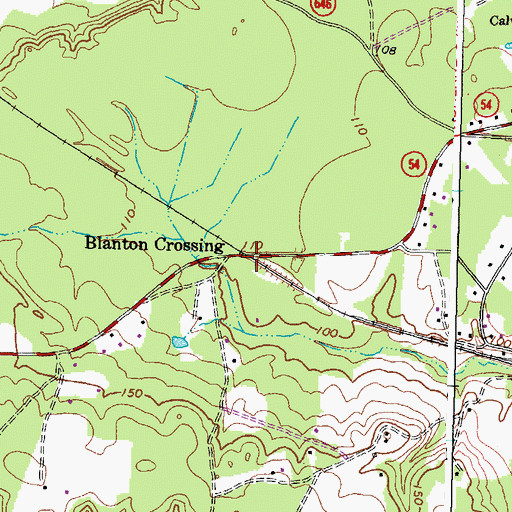 Topographic Map of Blanton Crossing, VA