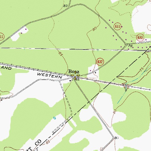 Topographic Map of Boaz, VA