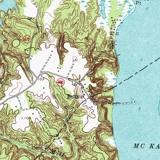 Topographic Map of Butylo, VA
