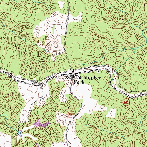 Topographic Map of Christopher Fork, VA