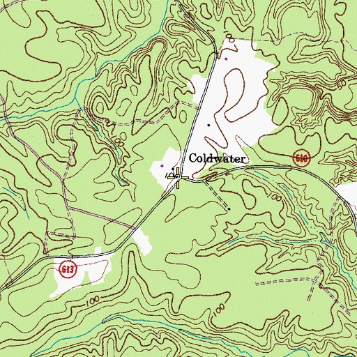 Topographic Map of Coldwater, VA