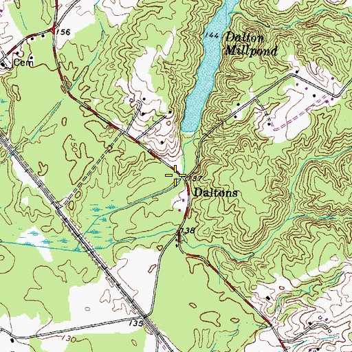 Topographic Map of Daltons, VA