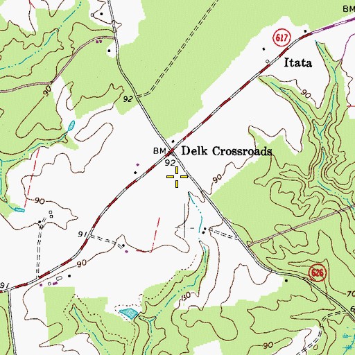 Topographic Map of Delk Crossroads, VA