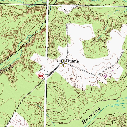 Topographic Map of Duane, VA