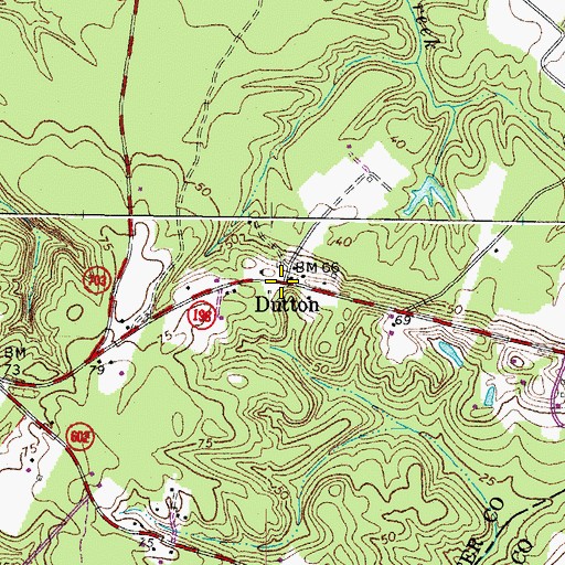 Topographic Map of Dutton, VA