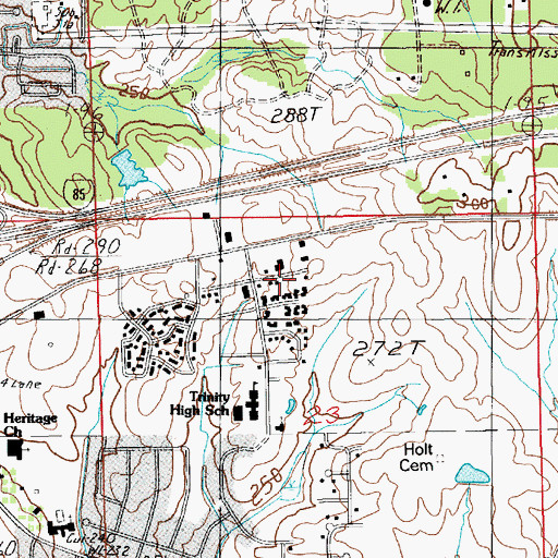 Topographic Map of Brookwood Estates, AL