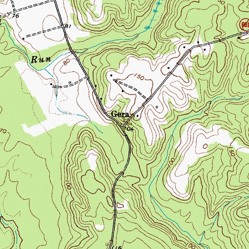 Topographic Map of Gera, VA