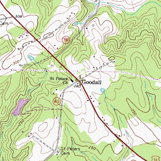 Topographic Map of Goodall, VA